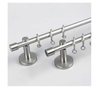Premium Modern Minimalist Curtain Rod Set, Heavy Duty Manganese Steel Window Drapery Rods With Silent Glide Clip Rings, For Kitchen Bathroom And Bedroom Wall (Brushed)(Silver A,180cm(5.9ft))