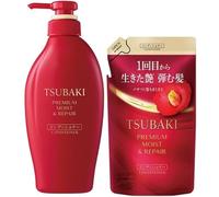 Premium Moist Repair Conditioner for Tsubaki 450ml & Refill Pack 300ml Set - Moisturizing & Repairing - Cherry Blossom - Hair Care Set