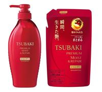 Premium Moist Repair Shampoo for Tsubaki 450 ml & Refill Pack 300 ml Set