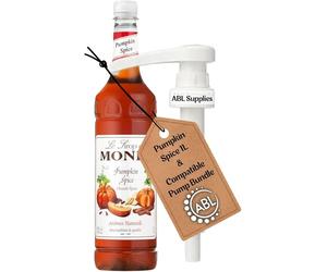 Premium Monin Pumpkin Spice Coffee Syrup 1L Coffee + Monin compatible Pump