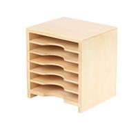 Premium Montessori Card Cabinet - 6-Layer Wooden Storage Organizer for Geometric Cards, Nomenclature & Learning Materials, Compact Classroom Organization, Homeschool Kids Ages 3-6 (No Assembly)