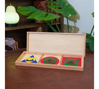 Premium Montessori Inscribed and Concentric Figures 15.7in,Beechwood Geometric Gradation Shapes for Visual Discrimination,Size Seriation Concentric Relationships,Homeschool Sensorial Materials