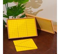 Premium Montessori Math Materials, Yellow Area Measurement Geometric Board Beechwood , 2D Shape Area Formula Manipulatives for Triangles & Polygons, Homeschool Classroom Geometry Tools for Kids 6-12