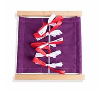 Premium Montessori Ribbon Tying Dressing Frame - Solid Beechwood Practical Life Material, Learn to Tie Bows & Knots, Fine Motor Skills & Self-Care Activity for Toddlers, Homeschool Classroom Kids 3-6