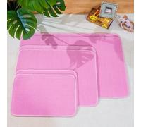 Premium Montessori Work Rug 2-Pack - Large 109x69cm / 42.9"x27.2" Pink High-Density Loop Mat Non-Slip , Sturdy Floor Blanket for Group Activities & Large Montessori Materials, Homeschool Classroom