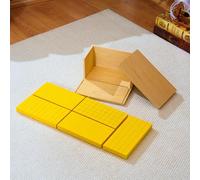 Premium Montessori Yellow Volume Prisms - 5 Solid Beech Wood Rectangle Blocks Storage Box, Maths Manipulative Volume, Multiplication & Spatial Thinking, Homeschool & Classroom Children from 6