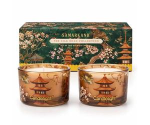 Premium Moroccan Cinnamon Scented Candle Gift Set of 2 | 20 Hour Burn | Amber Glass | Valentine's Day & Home Décor Gift