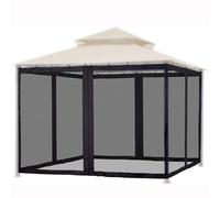 Premium Mosquito Netting for Gazebo - 12x12ft 4-Panel Curtains with 2-Way Zipper for Canopy Pergola Patio Tent Backyard Protection - Black