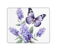Premium Mouse Mat Lavender Butterfly 25X30Cm, Mouse Pad Rubber Desk Pad For Pc Gamer Computer