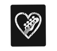 Premium Mouse Pad, Big Heart with and for Bass Guitar Lovers Mouse Mat Comfortable Keyboard Pad 25X30cm for Work Studying Computer