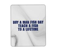 Premium Mouse Pad, Buy a Man Fish Day Teach a Fish to a Lifetime Office Mousepad Rubber Desk Pad 25X30cm for Office Work PC