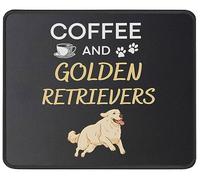 Premium Mouse Pad, Coffee and Golden Retrievers Dog Mouse Mat Professional Desk Mats 25X30cm for PC Office Computer