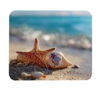 Premium Mouse Pad Starfish and Seashell on The Summer Beac Mousepads Desk Pad 25x30cm for Gamer,Home,Studying