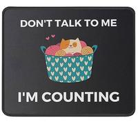 Premium Mouse Pad, Talk to Me I'm Counting Funny Knitting Crochet Mousepads Stitched Edges Desk Mats 25X30cm for PC Typing Work