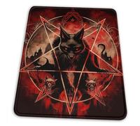 Premium Mousepads Pentagram Cats Black Demon Satanic Dark 25X30Cm, Mouse Pad Rubber Desk Pad For Typing Computer Pc
