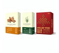 Premium Mulled Wine Spices Kit for Apple Cider, Hot Toddy & Holiday Drinks(130g [3 boxes contain 6 bags])