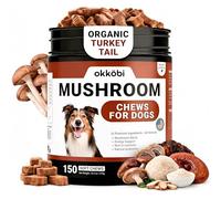 Premium Mushroom Chews for Dogs - 5-in-1 Turkey Tail, Lion’s Mane, Chaga, Reishi & Shiitake - Immune Support & Cognitive Health Mushroom Supplement for Dogs - For Heart, Liver & Brain Function