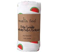 Premium Muslin Baby Swaddle Blankets 100% Cotton | Colourful Designs | Luxury Baby Bath Towel Wraps for Babies, Infants, Boys and Girls (Watermelon)