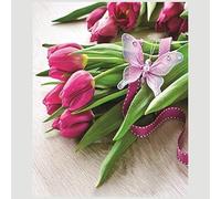 Premium Napkins 'Tulips Pink' 20pcs 33x33cm