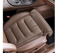 Premium Nappa Leather Car Seat Cushion Leg Extender, Slow Rebound Memory Foam Seat Pad for Long Drives, Ergonomic Thigh Support & Knee Relief, Breathable Automotive Interior Accessories (Brown)