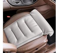 Premium Nappa Leather Car Seat Cushion Leg Extender, Slow Rebound Memory Foam Seat Pad for Long Drives, Ergonomic Thigh Support & Knee Relief, Breathable Automotive Interior Accessories (White)
