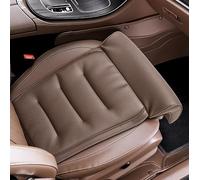 Premium Nappa Leather Car Seat Cushion Leg Extender, Slow Rebound Memory Foam Seat Pad for Long Drives, Ergonomic Thigh Support & Knee Relief, Breathable Automotive Interior Accessories (Brown)