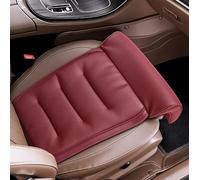 Premium Nappa Leather Car Seat Cushion Leg Extender, Slow Rebound Memory Foam Seat Pad for Long Drives, Ergonomic Thigh Support & Knee Relief, Breathable Automotive Interior Accessories (Wine Red)