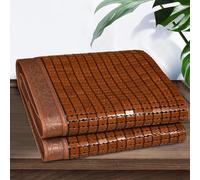 Premium Natural Bamboo Sleeping Mat, Double-Sided Quick Cooling Breathable Mattress Topper, Foldable Summer Bed Pad for Home Dorm Camping, Multiple 135x195cm(53x76.8in)