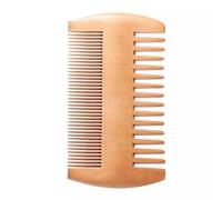 Premium Natural Wood Beard Comb with Anti-Static Design and PU Carry Pouch - Compact Pocket Size for Men's Hair Care (UK)