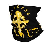 Premium Neck Scarf,Jesus Christ Saved My Life Gold,Headscarf Multifunctional Tube Scarf for Outdoor Workout Climbing 26X30cm