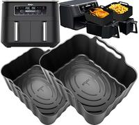 Premium Ninja 7.6L AF300UK Silicone Liners | Glove-Like Fit for Ninja AF300UK Dual Air Fryer | 2.5mm Thick with Convex Base, Non-Stick & Dishwasher Safe | 2PCS Ninja Silicone Liners | by iStock Ltd
