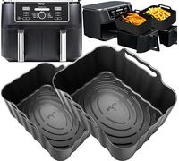 Premium Ninja 9.5L AF400UK Silicone Liners | 2.5mm Thick, Convex Base, Non-Stick & Dishwasher Safe | 2PCS Reusable 9.5L Air Fryer Liners | AF400UK Ninja Silicone Liners | by iStock Ltd