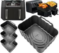 Premium Ninja AF200UK Silicone Liners 4-Pack | 2.5mm Thick, Convex Base, Non-Stick & Dishwasher Safe | Reusable 7.6L Air Fryer Liners | Ninja Air Fryer Accessories | by iStock Ltd