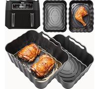 Premium Ninja AF200UK Silicone Liners | Glove-Like Fit | 2.5mm Thick, Convex Base, Dishwasher Safe | 7.6L Ninja Air Fryer Liners | 2PCS Ninja Foodi AF200UK Accessories | by iStock Ltd