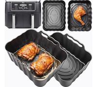 Premium Ninja AF400UK 9.5L Silicone Liners | 2.5mm Thick, Convex Base, Non-Stick & Dishwasher Safe | 2PCS Ninja Foodi Max Dual Zone Air Fryer Liners | Ninja AF400UK Accessories | by iStock Ltd