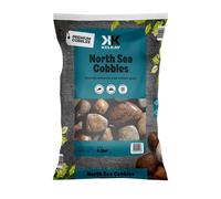 Premium North Sea Cobbles Decorative Stone Pebbles in Brown and Grey 20kg Bag Primrose Grey One Size