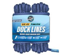Premium Nylon Boat Dock Lines for Docking & Pontoon | Double Braided Marine Rope | Ropes for Docking with Loop | UV & Saltwater Resistant Dock Ropes for Boats & Mooring Line