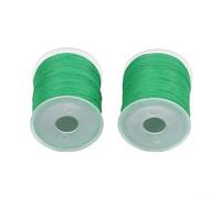 Premium Nylon Fishing Rod Building Thread for Guide Ring Tying & Rod Repair - 60-70m Spool, High-Strength Wear-Resistant Line, Red/Gray/Black/Blue/Green - UK Fishing Tackle DIY Supply(2pcs green)
