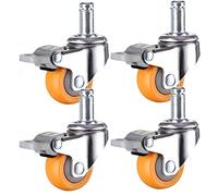 Premium Office Chair of 4 Heavy Duty Swivel Casters Durable PC Material Yellow Threaded Stem Installation Scratch Resistant Ideal for Furniture Mobility