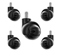Premium Office Chair Wheels - 5 Pack 2" Quiet Casters with Optal Stem, Smooth Glide Desk Wheels () - Perfect for Home & Office Use