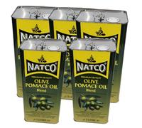 Premium Olive-Pomace Oil Blend 5L Family Pack - High Heat Frying, Baking & Roasting Oil - Naturally Contains Omega-3 & Vitamin E - Neutral Taste Bulk Cooking Oil - 1, 2 & 5 Packs (5x5L, Natco)