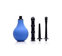 XR Brands Premium One-Way Valve Anal Douche Set, Blue