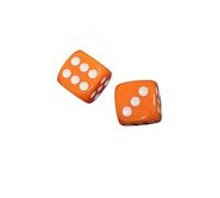 Premium Orange Gaming Dice, 16mm D6 Opaque Dice with White Dots for Tabletop Games,
