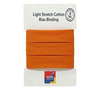 Premium Orange Light Stretch Cotton Bias Binding Tape, 30mm Wide x 3m Length, Smooth Finish Mild Elastic Trim for Clothing, Sportswear, Quilting & Blankets - Giddy Square