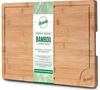 Premium Organic Bamboo Chopping Board. 44.5 X 30 X 2 cm Professional Grade Extra Large Size Cutting Board. Heavy Duty Large Wooden Chopping Board with Drip Groove.