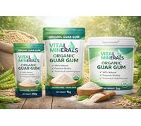Premium Organic Guar Gum 200g | Pure Food Grade Thickener & Stabilizer | Gluten-Free & Keto Friendly | Ideal for Vegan Baking, Ice Cream, Sauces & Smoothies | Resealable Pouch