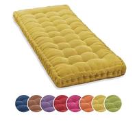 Premium Outdoor Cushions Set 40x40cm & 55x170cm Comfortable Swing Seat Cushions for 3 Seater Garden Furniture Relaxing Patio Loun Pillows Yellow Color