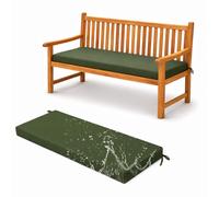 Premium Outdoor Garden Bench Cushion 5 cm Thick, Waterproof Polyester, Non-Slip, Removable & Machine Washable High-Density Foam Seat Pad for Patio, Balcony,army green,110x60x5cm