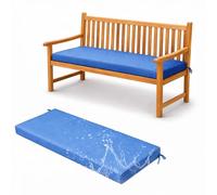 Premium Outdoor Garden Bench Cushion 5 cm Thick, Waterproof Polyester, Non-Slip, Removable & Machine Washable High-Density Foam Seat Pad for Patio, Balcony,sky blue,110x50x5cm
