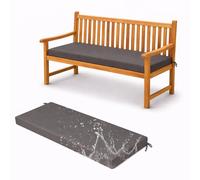 Premium Outdoor Garden Bench Cushion 5 cm Thick, Waterproof Polyester, Non-Slip, Removable & Machine Washable High-Density Foam Seat Pad for Patio, Balcony,A gray,110x45x5cm